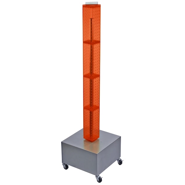 Azar Displays Four-Sided Pegboard Floor Revolving Display Panel Size: 4"W x 48"H 700224-ORG - main